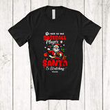 MacnyStore - Personalized Custom Name Nice To Baseball Player; Amusing Christmas Santa Playing Baseball T-Shirt