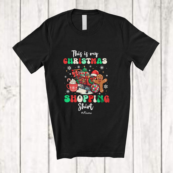 MacnyStore - Personalized Custom Name Christmas Shopping Shirt; Joyful Santa Gingerbread; Friends Family T-Shirt