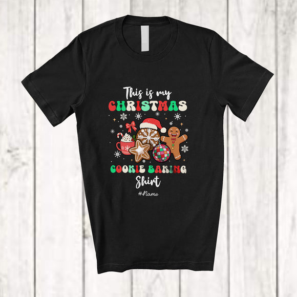 MacnyStore - Personalized Custom Name Christmas Cookie Baking Shirt; Joyful Cookies Gingerbread Baker T-Shirt