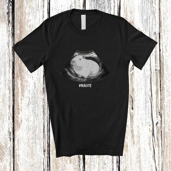 MacnyStore - Personalized Custom Name Ultrasound Scan Capybara Inside; Adorable Capybara Owner Animal T-Shirt