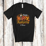 MacnyStore - Personalized Custom Name Happy Thanksgiving; Lovely Fall Pilgrim Pigeon; Family T-Shirt