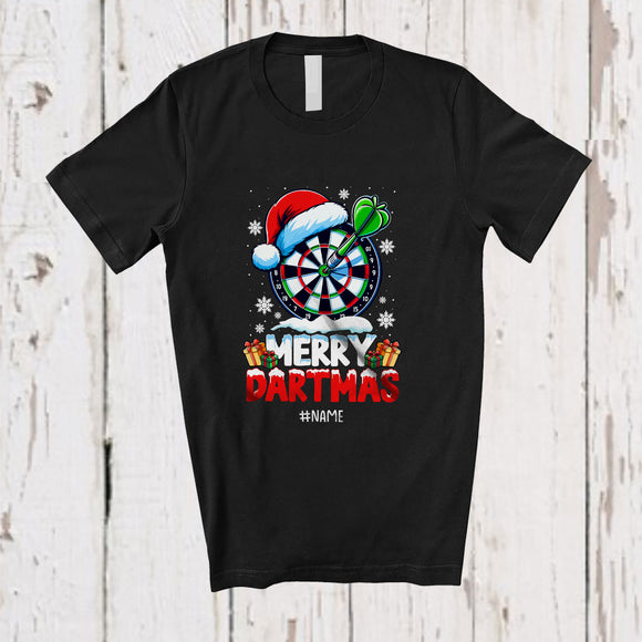 MacnyStore - Personalized Custom Name Merry Dartmas; Amazing Christmas Darts Player Santa Group T-Shirt