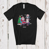 MacnyStore - Personalized Custom Name Nurse Raccoon With Santa; Humorous Christmas Tree Nursing T-Shirt
