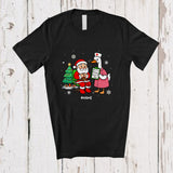 MacnyStore - Personalized Custom Name Nurse Goose With Santa; Humorous Christmas Tree Farmer Nursing T-Shirt