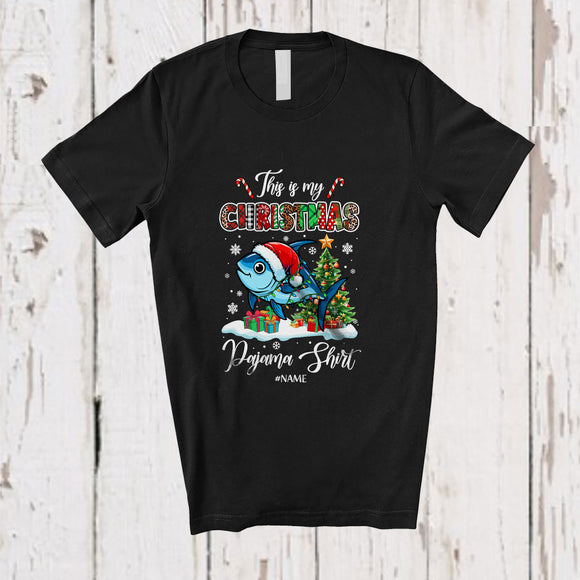 MacnyStore - Personalized Custom Name My Christmas Pajama Shirt; Fantastic X-mas Tree Santa Tuna T-Shirt