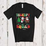 MacnyStore - Personalized Custom Name Therapy Squad; Lovely Christmas Tree SLP OT PT Snowman Santa T-Shirt