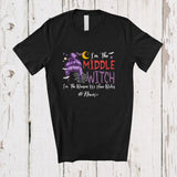 MacnyStore - Personalized Custom Name Middle Witch; Scary Halloween Witch Rules; Sister Family T-Shirt