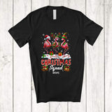 MacnyStore - Personalized Custom Name Christmas Squad; Lovely Three X-mas Flamingo Animal Lover T-Shirt
