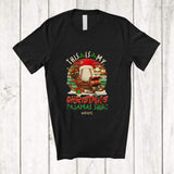 MacnyStore - Personalized Custom Name Vintage Retro My Christmas Pajama; Joyful Santa Sleigh Baseball Player T-Shirt