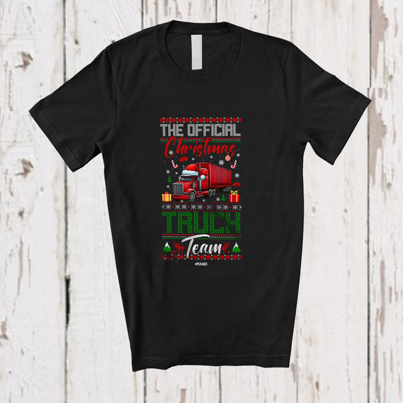 MacnyStore - Personalized Custom Name Official Christmas Truck Team; Lovely X-mas Sweater Driver T-Shirt