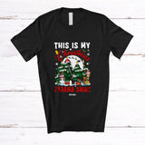 MacnyStore - Personalized This Is My Christmas Pajama Shirt; Joyful Custom Name Santa Clarinet Player Musician T-Shirt