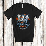 MacnyStore - Personalized Custom Name Spooky Vibes; Lovely Halloween Three Boo Playing Violin Musician T-Shirt