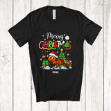 MacnyStore - Personalized Custom Name Merry Christmas; Lovely X-mas Tree Snowing Santa Ant Animal T-Shirt