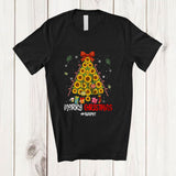MacnyStore - Personalized Custom Name Merry Christmas; Humorous X-mas Tree Sunflower; Farming Flower Vegan T-Shirt