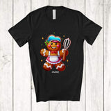 MacnyStore - Personalized Custom Name Gingerbread Lunch Lady; Proud Christmas Jobs Baking Baker T-Shirt