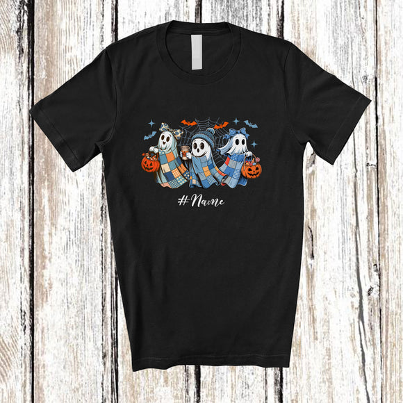MacnyStore - Personalized Custom Name Three Ghost Boo; Lovely Halloween Costume Ghost; Family T-Shirt