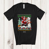 MacnyStore - Personalized Custom Name Santa Riding Goat; Awesome Christmas Sweater Snowman Farmer T-Shirt