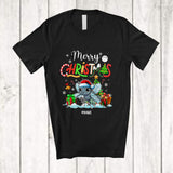 MacnyStore - Personalized Custom Name Merry Christmas; Lovely X-mas Tree Snowing Santa Mosquito Animal T-Shirt