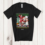 MacnyStore - Personalized Custom Name Santa Riding Sheep; Awesome Christmas Sweater Snowman Farmer T-Shirt
