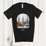 MacnyStore - Personalized Custom Name Santa Sledding Bicycle Sleigh; Joyful Christmas Tree Moon Riding T-Shirt