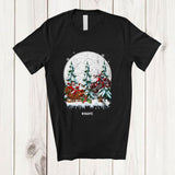 MacnyStore - Personalized Custom Name Santa Sledding Motorcycle Sleigh; Joyful Christmas Tree Moon Riding T-Shirt