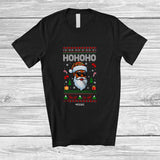 MacnyStore - Personalized Custom Name 3Ho; Awesome Christmas Sweater Black Afro African Santa Face T-Shirt