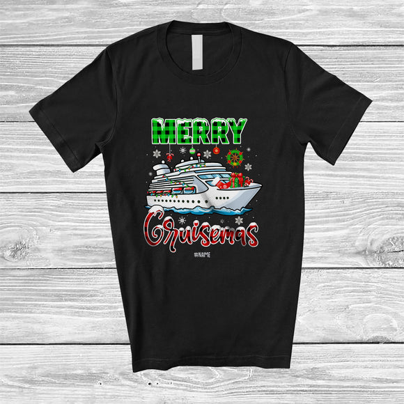 MacnyStore - Personalized Custom Name Merry Cruisemas; Awesome Christmas Lights Cruise Ship Captain T-Shirt