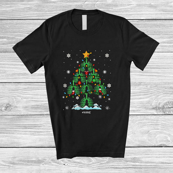 MacnyStore - Personalized Santa Lungs Christmas Tree; Amazing X-mas Custom Name Respiratory Therapy T-Shirt