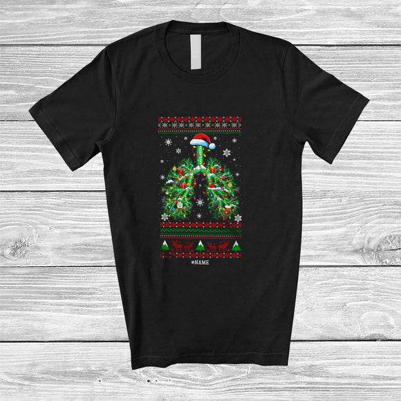 MacnyStore - Personalized Santa Lungs; Amazing Christmas Sweater Custom Name Respiratory Therapy T-Shirt