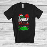 MacnyStore - Personalized Custom Name Silly Santa Christmas Is For Jesus; Humorous X-mas Snow Cross T-Shirt