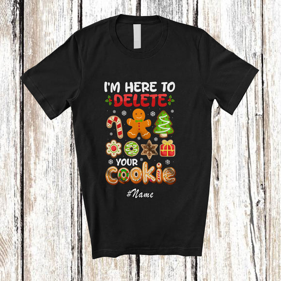MacnyStore - Personalized Custom Name Here To Delete Your Cookies; Lovely Christmas Gingerbread IT Manager T-Shirt