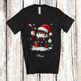 MacnyStore - Personalized Custom Name Melting Ice Hockey Candy Canes; Joyful Christmas Santa Player T-Shirt