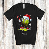 MacnyStore - Personalized Custom Name Melting Tennis Candy Canes; Joyful Christmas Santa Player Sport T-Shirt