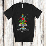 MacnyStore - Personalized Custom Name Merry Christmas; Lovely Teacher Equipment Tools X-mas Tree T-Shirt