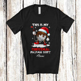 MacnyStore - Personalized Custom Name My Christmas Pajama Shirt; Lovely Melting Santa Golf Player T-Shirt