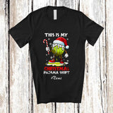 MacnyStore - Personalized Custom Name My Christmas Pajama Shirt; Lovely Melting Santa Tennis Player T-Shirt