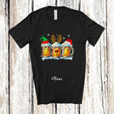 MacnyStore - Personalized Custom Name Three Beer Glasses Snow; Amazing Christmas Drinking Drunker T-Shirt