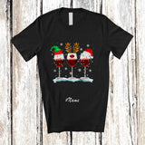 MacnyStore - Personalized Custom Name Three Wine Glasses Snow; Amazing Christmas Drinking Drunker T-Shirt