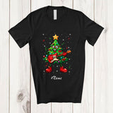 MacnyStore - Personalized Custom Name Christmas Tree Playing Rock Guitar; Joyful Music Guitarist T-Shirt