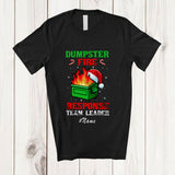 MacnyStore - Personalized Custom Name Dumpster Fire Response Leader; Humorous Christmas Santa Family T-Shirt