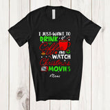 MacnyStore - Personalized Custom Name Want To Drink Coffee Watch Christmas Movies; Amusing Family T-Shirt