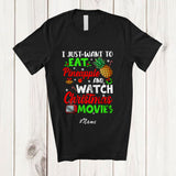 MacnyStore - Personalized Custom Name Want To Eat Pineapple Watch Christmas Movies; Amusing Family T-Shirt