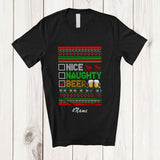MacnyStore - Personalized Custom Name Nice Naughty Beer; Amusing Christmas Sweater Drinking T-Shirt