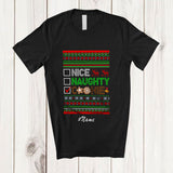 MacnyStore - Personalized Custom Name Nice Naughty Cookie; Amusing Christmas Sweater Cookie Baking T-Shirt