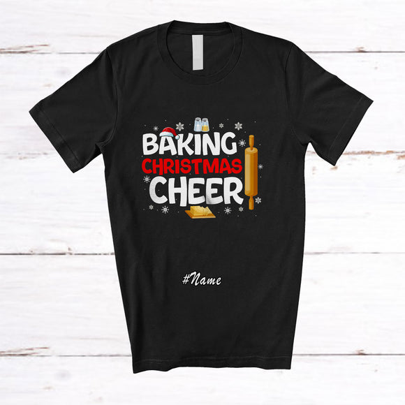 MacnyStore - Personalized Custom Name Baking Christmas Cheer; Amusing X-mas Santa Baking Baker Proud T-Shirt