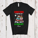 MacnyStore - Personalized Custom Name Christmas Is Better On An Ambulance; Joyful Driving Driver T-Shirt