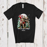 MacnyStore - Personalized Custom Name Santa Riding Elephant Sunglasses; Cheerful Christmas Tree Wild Animal T-Shirt