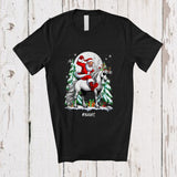 MacnyStore - Personalized Custom Name Santa Riding Horse Sunglasses; Cheerful Christmas Tree Wild Animal T-Shirt