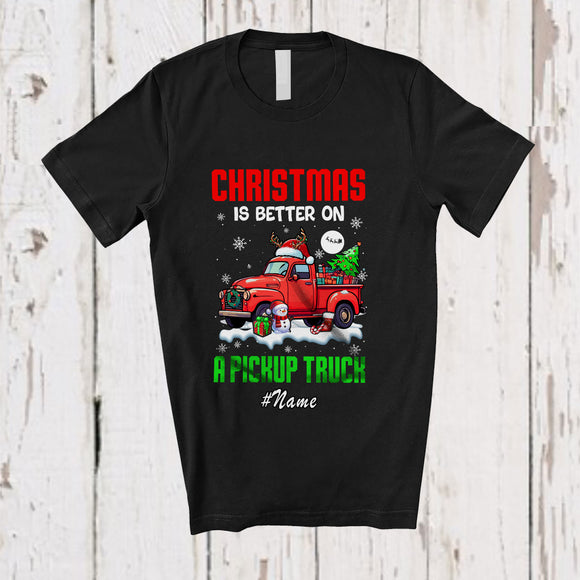 MacnyStore - Personalized Custom Name Christmas Is Better On A Pickup Truck; Joyful Driving Driver T-Shirt
