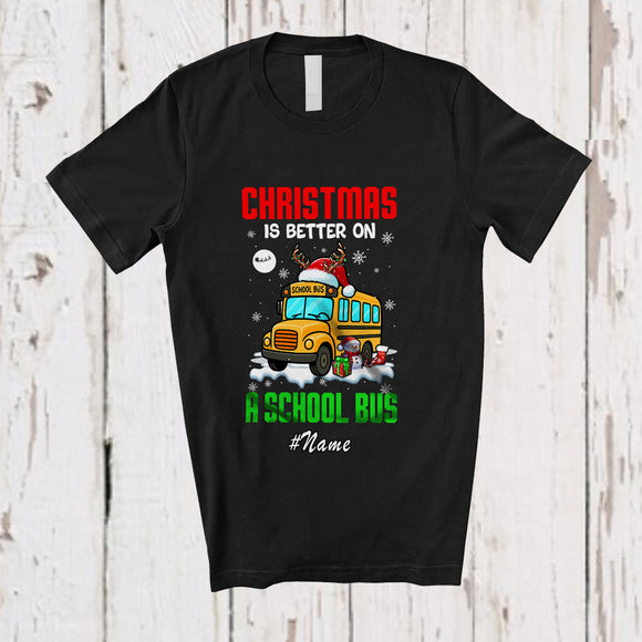 MacnyStore - Personalized Custom Name Christmas Is Better On A School Bus; Joyful Driving Driver T-Shirt